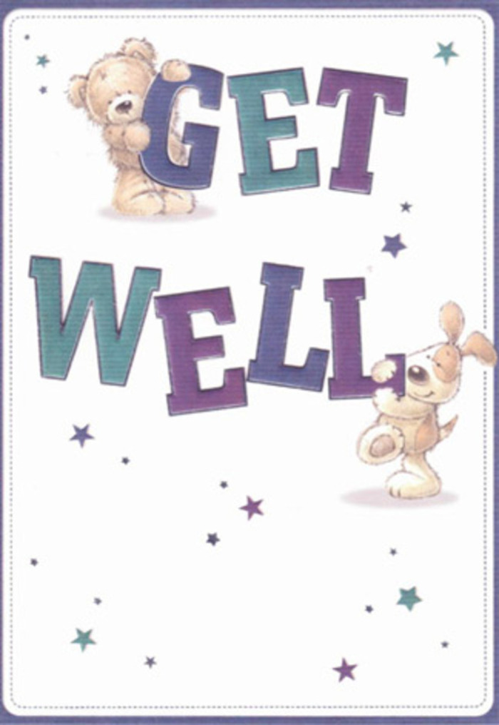 The essence of healing and community comes alive in this thoughtfully illustrated get well card, reminiscent of the care and attention to detail at Harlington Florist. Two delightful characters-a plump teddy bear and a playful pup-balance among large, shaded letters spelling out 'Get Well,' their forms imbued with both innocence and laughter. The distinctive indigo and teal hues of the typography pop against a fresh, off-white background, providing visual clarity and focus. Around the central figures, twinkling stars in shades of blue and purple drift gracefully, like the fleeting moments of hope exchanged in kind words or surprise bouquets along Harlington's bustling streets. The bear's soft fur and the puppy's floppy ears are illustrated with such a tactile quality they seem almost touchable, capturing a sensory comfort that flowers often provide. Radiating sincerity and quiet joy, this card evokes the same heartfelt care that goes into every arrangement sent across Harlington-a gentle reminder of how small acts and thoughtful gestures can brighten the path to recovery.